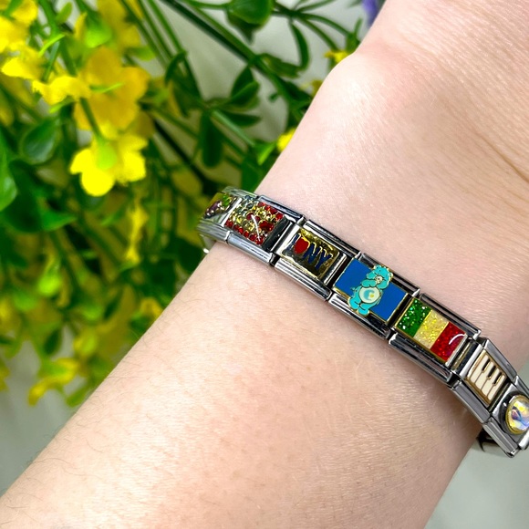 Vintage Y2K Throw Back Stainless Steel Link Customizable Bracelet - Picture 4 of 7